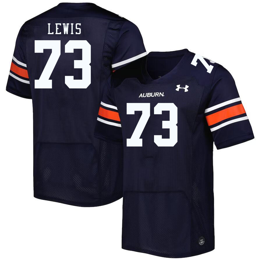 Men #73 Percy Lewis Auburn Tigers College Football Jerseys Stitched-Navy